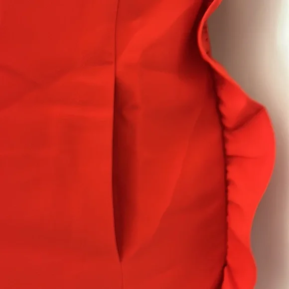 Ted Baker London Sexy Red Sleeveless Mock Neck Ruffled Shift Dress **Sz 0** 🔥🔥 - Picture 4 of 5